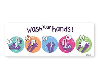 Child-Friendly Hand Washing Steps Vinyl Sticker: NHS Recommended Hygiene Sign
