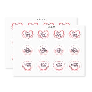 Packung mit 24, 72, 240 glücklichen Muttertag, die beste Mutter aller Zeiten Papieretiketten, Klebeaufkleber Bunte dekorative Aufkleber für Kunsthandwerk, Karten, Geschenke