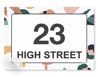 Personalised Wheelie Bin Decal – House Number & Street Name – Ornamental Floral Vinyl Sticker – Waterproof, Outdoor