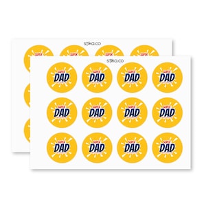 Pacote de 24, 72, 240 etiquetas de papel do pai para o dia dos pais, adesivos adesivos adesivos decorativos coloridos para o dia dos pais, adesivos artesanais
