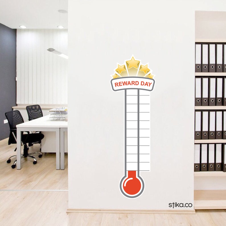 Großes Fundraiser Ziel Thermometer Matt selbstklebender Vinyl Aufkleber, Büro Wandaufkleber, Charity Target Chart, Fund Rarität Ideen Reward Day