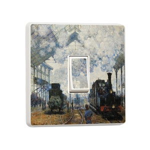 Claude Monet Normandy Train Art Light Switch Sticker - Set of 2