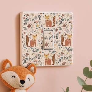 Set aus 2 Fuchs Blumen Lichtschalter Aufklebern: Fun Print Vinyl Cover