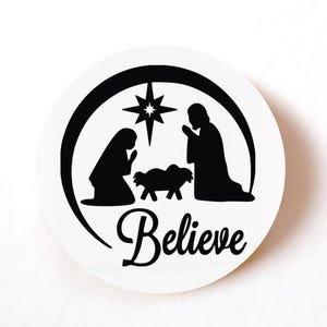 Confezione da 24, 72, 240 etichette di carta, Silhouette di Natale della Natività, Adesivi autoadesivi, Adesivi natalizi, Festività, Articoli di cancelleria natalizi