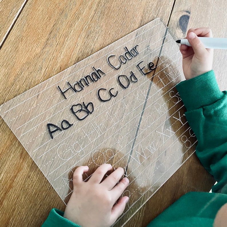 Personalised Name Tracing Board Acrylic Writing Practice Board