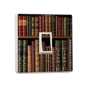 Paquete de 2 pegatinas de vinilo con diseño artístico de libros antiguos para interruptor de luz individual