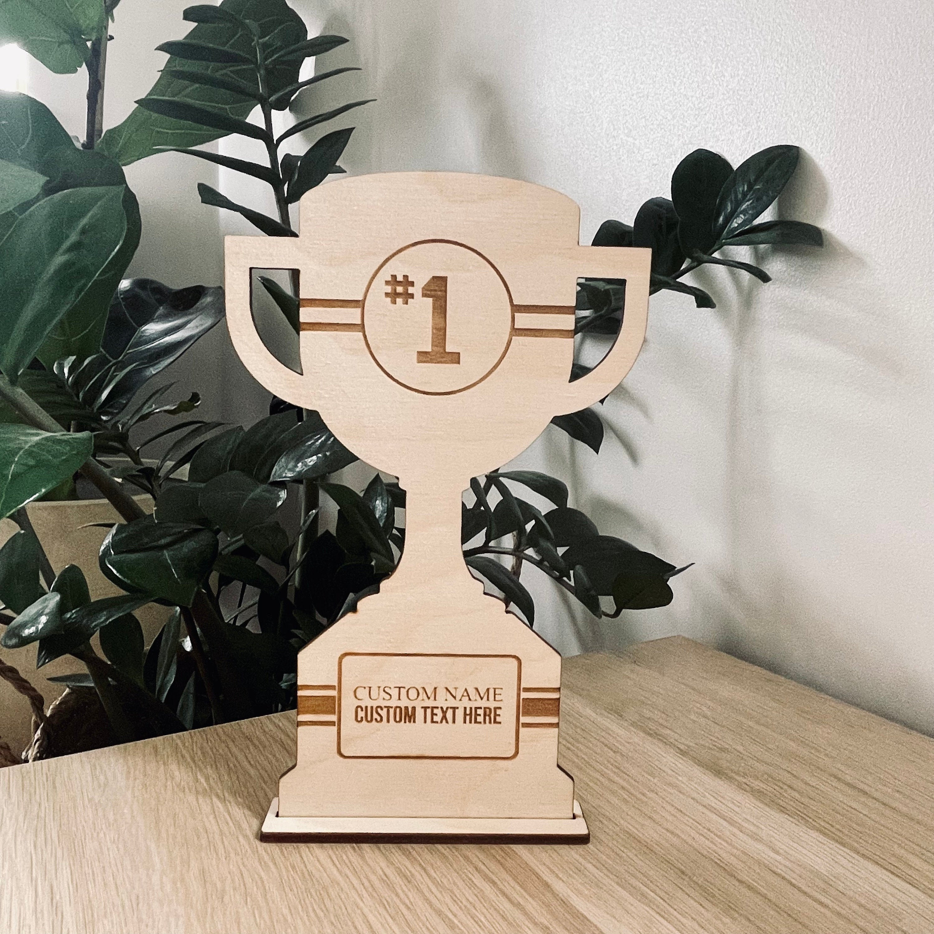 Personalised Trophy Wood Keepsake Natural Wood Custom Etsy UK