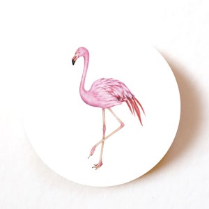 Pack of 24, 72, 240 paper labels, Pink Flamingo you round stickers, Decorative Birthday sticker, Craft Wedding Party Events