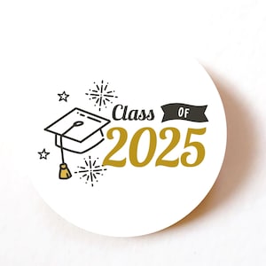 Autocollants de remise des diplômes de la promotion 2025 – Jeu de 24, 72 ou 240 | Étiquettes en papier pour diplômes | Félicitations promotion 2025