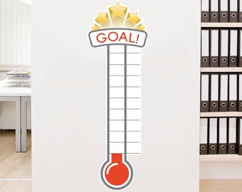 Großes Fundraiser Ziel Thermometer Matt selbstklebender Vinyl Aufkleber, Büro Wandaufkleber, Charity Target Chart, Fund Rarität Ideen
