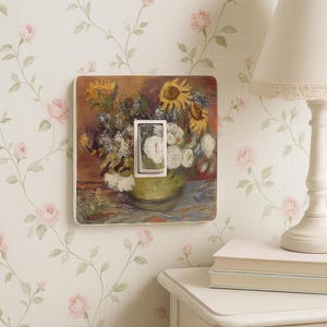 Set of 2 - Van Gogh Sunflower & Roses Light Switch Cover Sticker