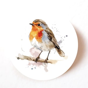 Set van 24, 72 of 240 Robin aquarel kerststickers - feestelijke papieren vogeletiketten voor kaarten, cadeaukaartjes en knutsels voor de feestdagen