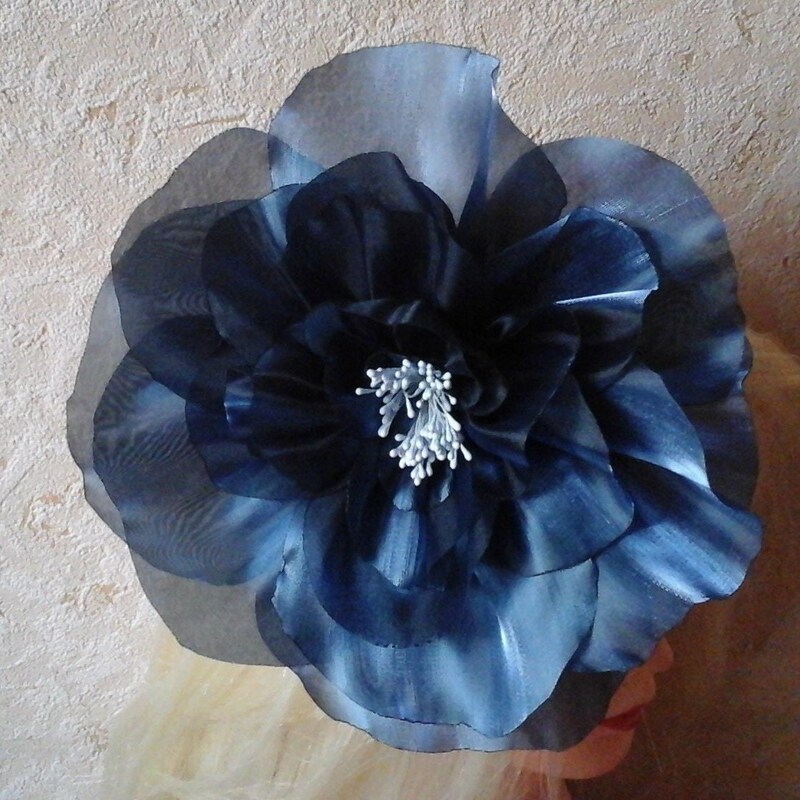 Brooch Blossom In Blue And Yellow Colors 1