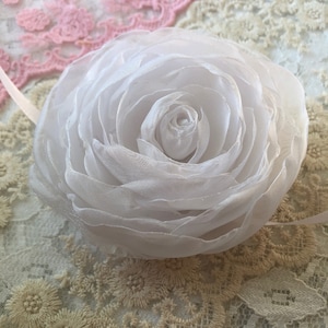 Handmade White Organza Rose Choker: Bridal Wedding Accessory