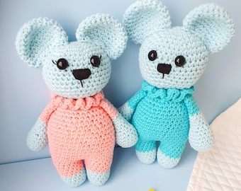 Crochet Mouse Pattern, Crochet Animal for Baby, Amigurumi Animal, Crochet Mouse, Toy Mouse Crochet Pattern