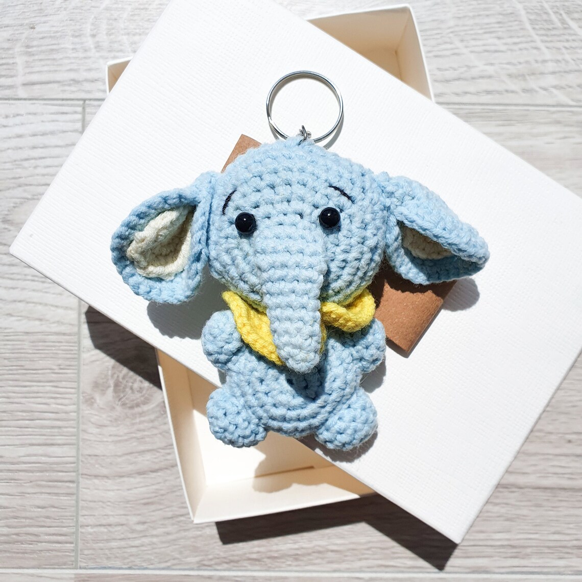 Keychain Crochet Elephant Keychain Rattle Elephant Mini Toy Etsy UK