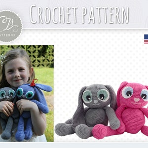 Bunny Crochet Pattern, Stuffed Animal, Amigurumi Bunny