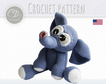 Amigurumi Pattern, Elephant, Stuffed Animal Crochet Pattern