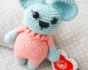 Crochet Mouse Pattern, Crochet Animal for Baby, Amigurumi Crochet Mouse, Toy Mouse Crochet Pattern, Baby shower