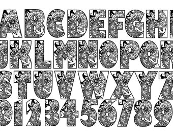 Mandala font svg, zentagle font svg, alphabet SVG, alphabet clipart, font cricut, font cut file, alphabet cut file, alphabet cricut