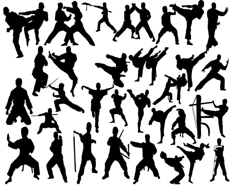 Download Clip Art Karate Clip Art Martial Arts Svg Karate Silhouette Karate Svg Martial Arts Silhouette Martial Arts Clipart Printable Art Taekwondo Art Collectibles