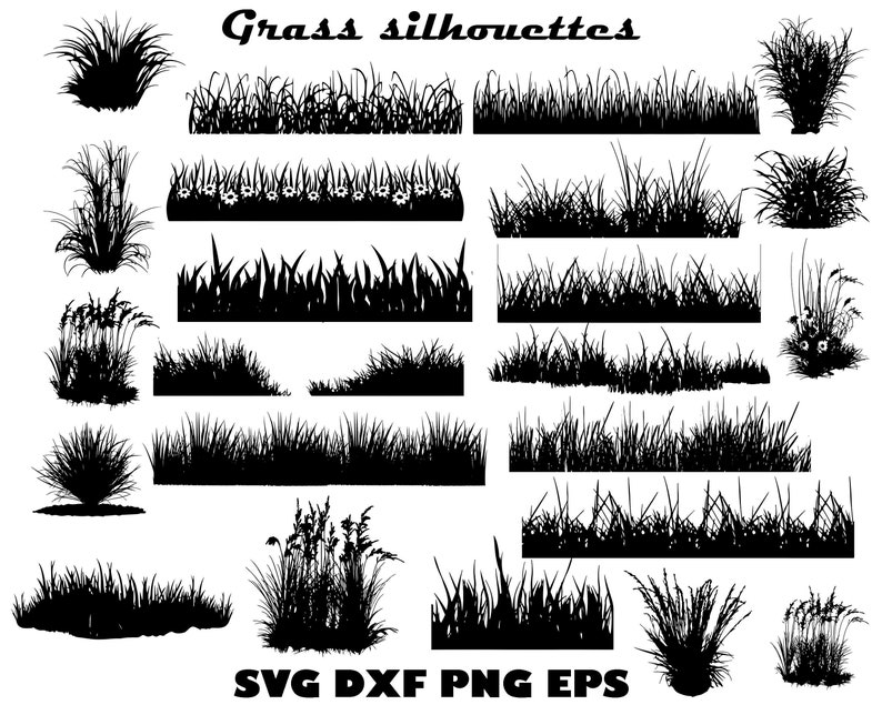 Download Grass Silhouette Grass Clipart Grass vector Grass svg | Etsy