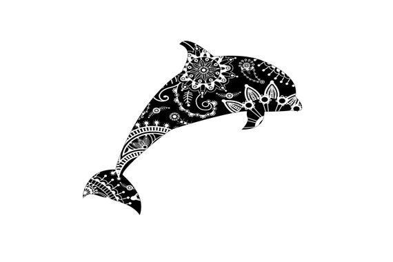 Dauphin De Mandala Svg Svg Dauphin Original Dauphin Clipart Silhouette De Dauphin Dauphin Cricut Animal Svg Dauphin Dxf Dauphin Png Wall Art