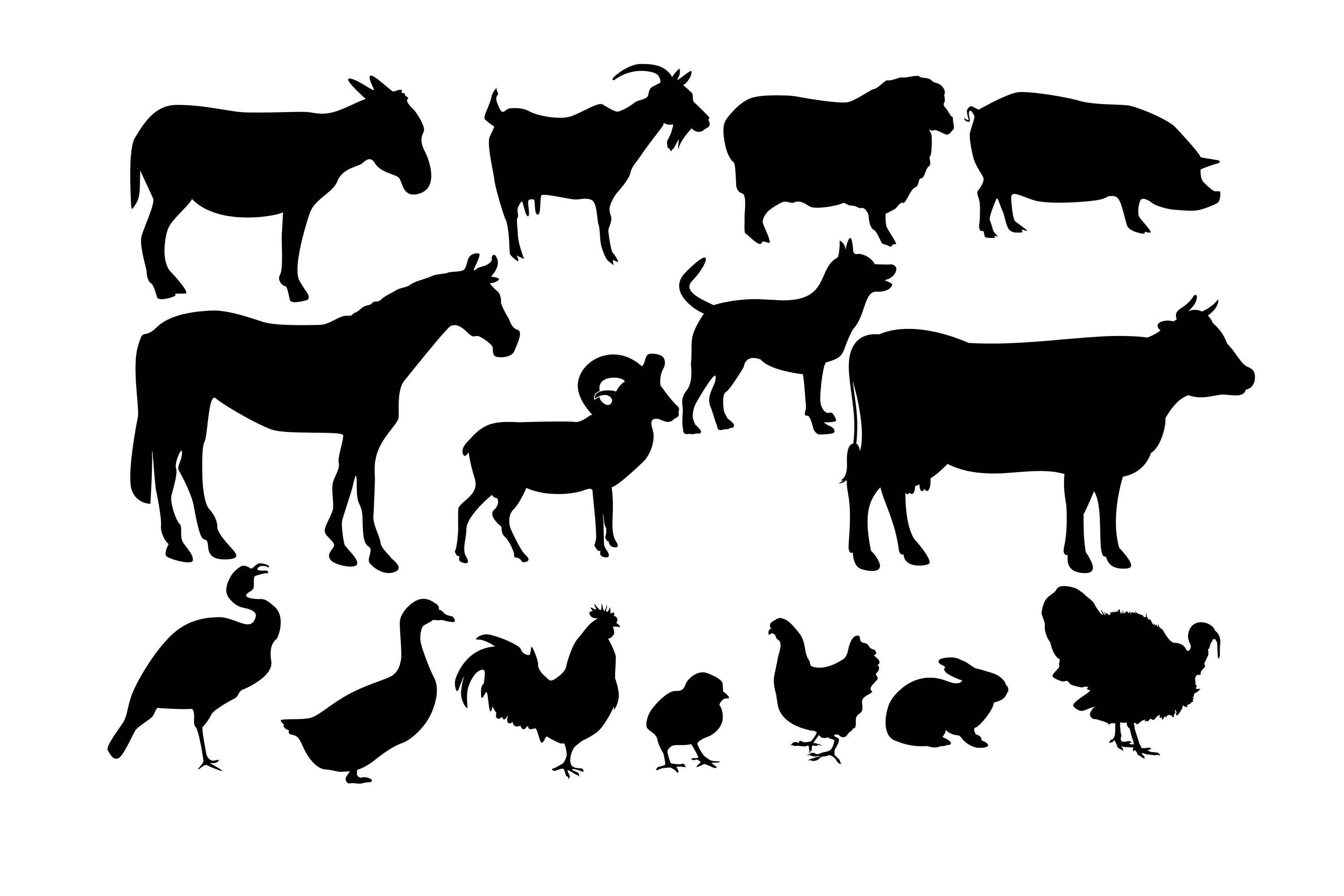 Download Farm animal SVG Animal Silhouette Farm animal Clipart Farm | Etsy
