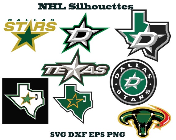 Dallas Stars Logo Stars Silhouette Sports Silhouette Hockey Silhouette Dallas Stars Svg Stars Cut File Stars Cricut Printable Art