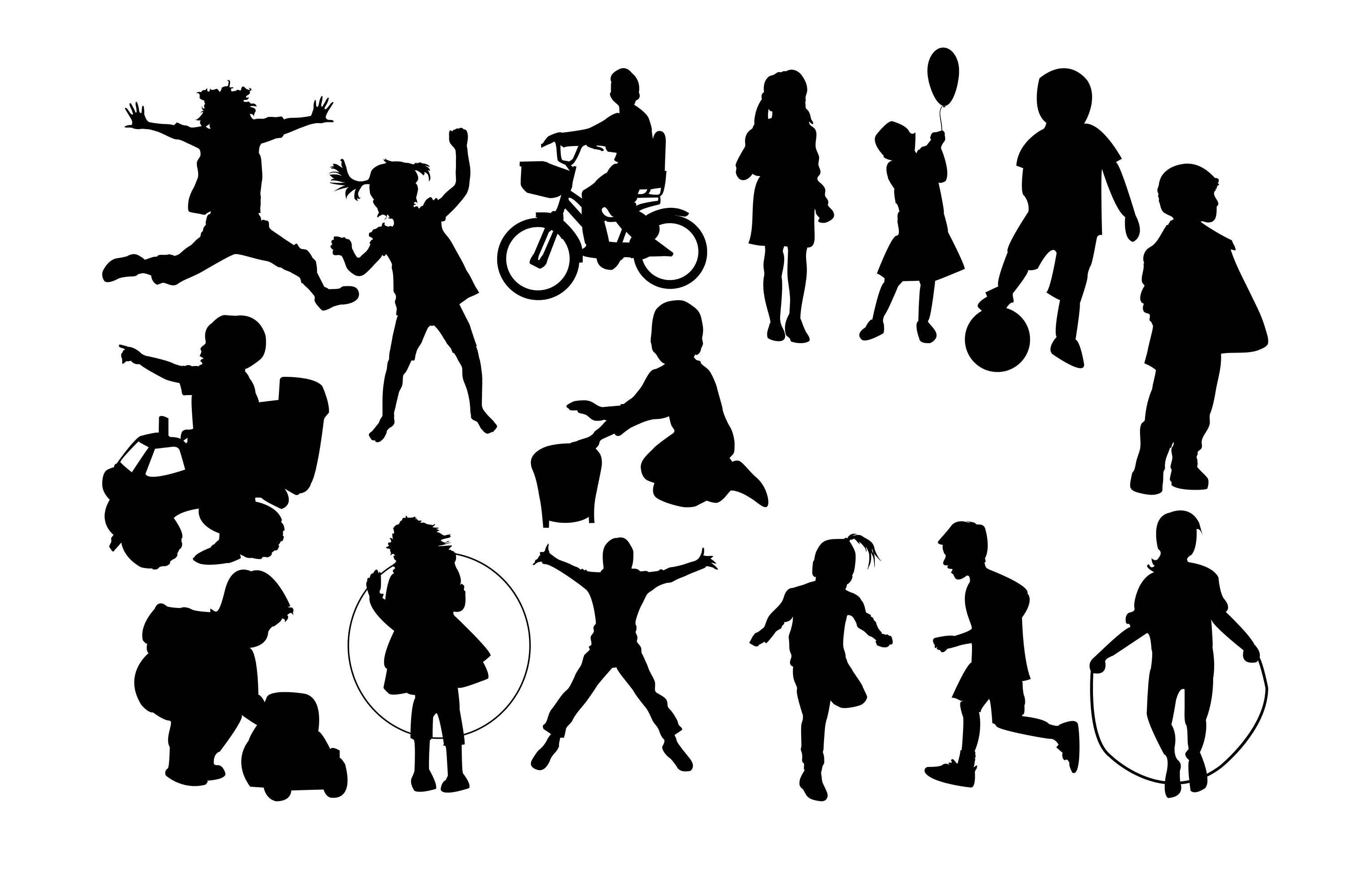 Download Children silhouette Kids clipart Kids silhouette Children | Etsy