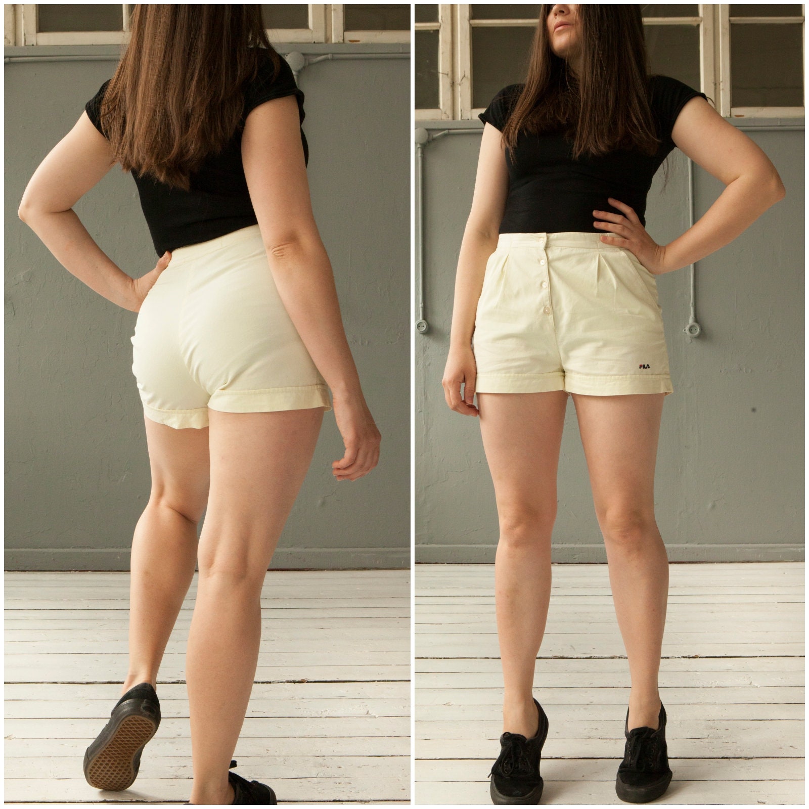 Vintage FILA Shorts 90s Pastel Mini Shorts Womens Small - Etsy