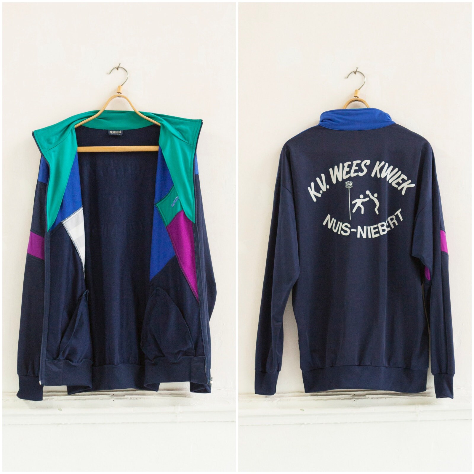 Vintage 80s Track Jacket 90s Sports Jacket Mens Medium Etsy