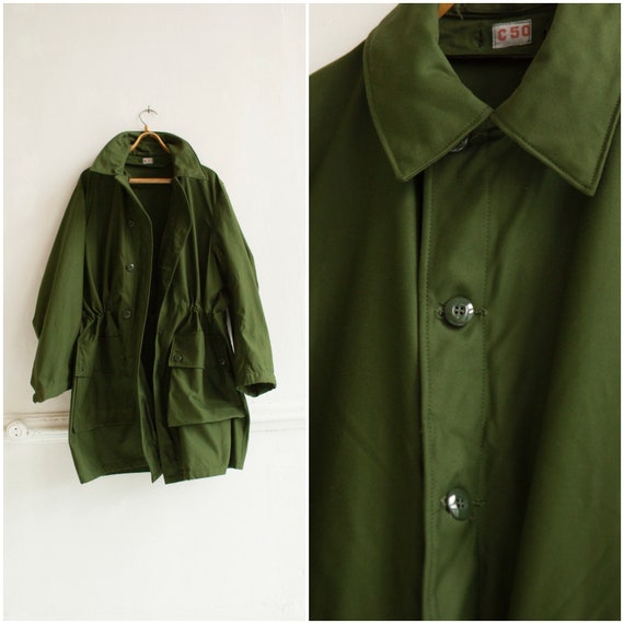 Vintage Army Jacket Khaki Military Jacket Dark Gre
