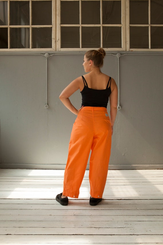 Vintage Orange 80s High Waisted Pants W29 Baggy M… - image 7