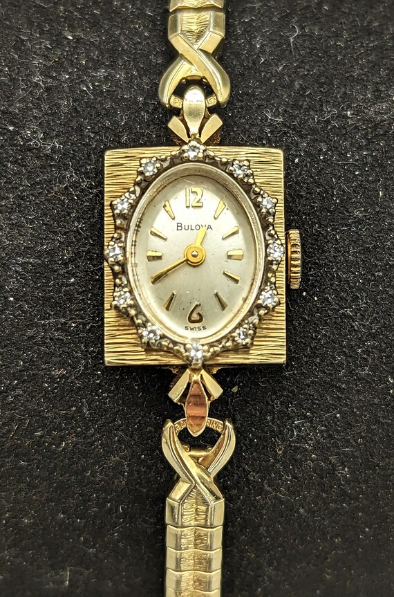 Vintage Bulova Women s 14k Solid Gold 12 Diamonds Etsy Sweden