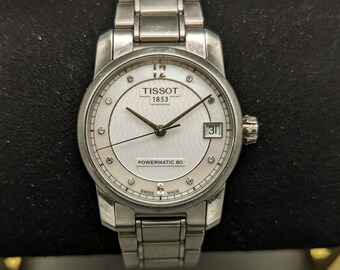 Tissot Powermatic 80 Dial de diamantes Fondo Skelton Fabricado en Suiza