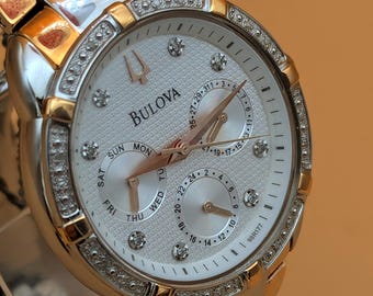 BULOVA ♦ 96P221 Regatta Classic Ladies Watch Beautiful Bulova Regatta Classic Women Watch Stainless Steel