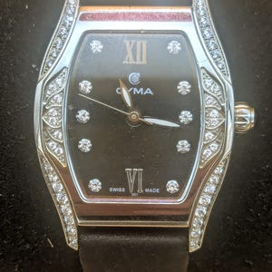 New CYMA Women&#39;s Swiss Made Diamond Dial & Diamond Encrusted Case