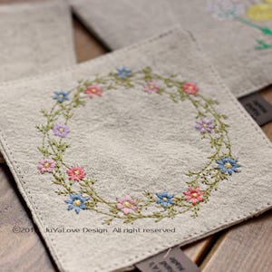 Machine Embroidery Pattern, Flower Wreath Embroidery File design, Wedding flower wreath, 4&quot;x4&quot; hoop size, Instant download