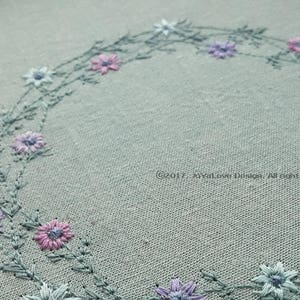 Patrón de bordado de la máquina, bordado de la corona de la flor, corona de la boda, flor salvaje, tamaño del aro 120x120, descarga instantánea