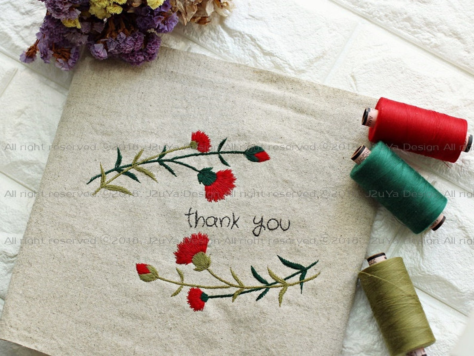Machine Embroidery Pattern Carnation Embroidery Mother's Etsy