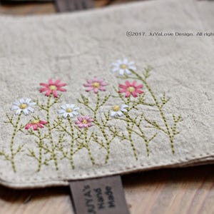 Machine Embroidery Pattern, Cosmos Embroidery, Wild Flower Embroidery, Small size embroidery, 4"x4" hoop size, Instant download