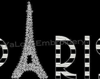 Paris Eiffel, Doodle Stiche Stickerei, einzigartige Stickmuster, Scandi, Licht Nähte, Instant Download, digitale Datei