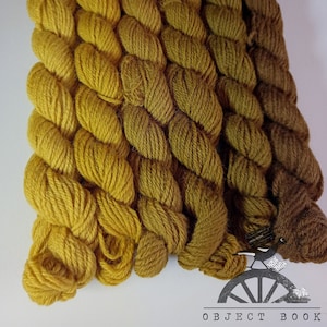 Brown Olive Set of Appletons Wool Hanks Range No. 310 (311 - 316) Crewel 2ply or Tapestry 4ply yarn