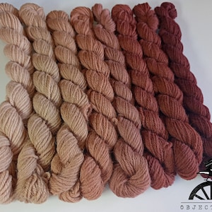 Terra Cotta Set of Appletons Wool Hanks Range No. 120 (121 - 128) Crewel 2ply  or Tapestry 4ply yarn