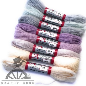 パステルシェード アップルトンウールかせセット 範囲 No. 880 (881 - 888) クルーエル 2ply またはタペストリー 4ply 糸