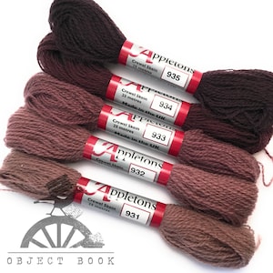 Dull Mauve Set of Appletons Wool Skeins Range No. 930 (931 - 935) Crewel 2ply or Tapestry 4ply yarn
