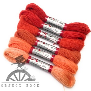 コーラル アップルトン ウール かせ セット 範囲 No. 860 (861 - 866) クルーエル 2ply またはタペストリー 4ply 糸