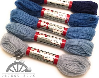 Cornflower Set of Appletons Wool Skeins Range No. 460 (461 - 465) Crewel 2ply or Tapestry 4ply yarn