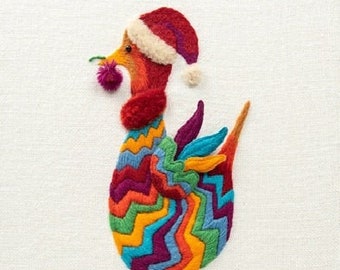 Appletons Michaelmas Goose Crewel Embroidery Kit Designed by Jay Hooper of Dizzy and Creative Christmas Goose